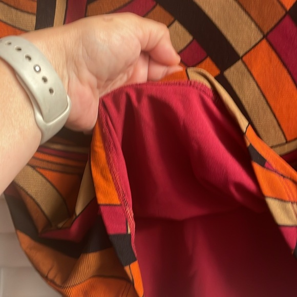 Mesh MCM Print Blouse; Lined Body, Unlined Long Sleeves. M/L 18” Pit to Pit - Picture 3 of 5